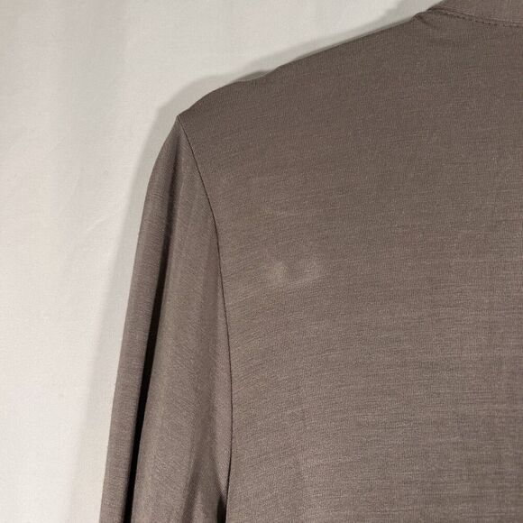 Susan Graver Cardigan Women's Medium Petite Grey Pockets open Front Modal Blend - Picture 8 of 9